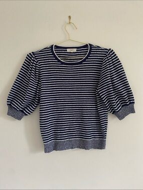 Suncoo $180 Stripe Terry Puff Sleeve Tee